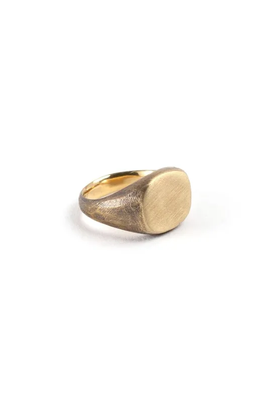 SIGNET RING - BRASS WORK PATINA sold by REVOLVR Menswear