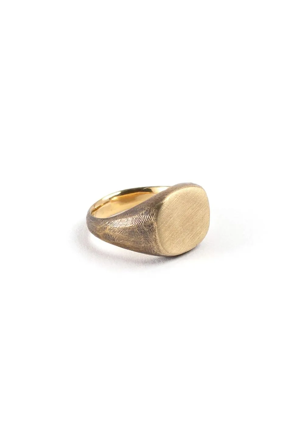SIGNET RING - BRASS WORK PATINA sold by REVOLVR Menswear
