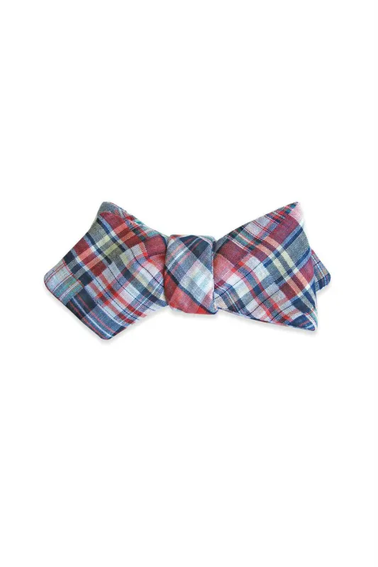 THE MADRAS BOW TIE Blue/Red made by REVOLVR Menswear