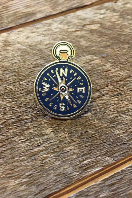 COMPASS ENAMEL PIN sold by REVOLVR Menswear