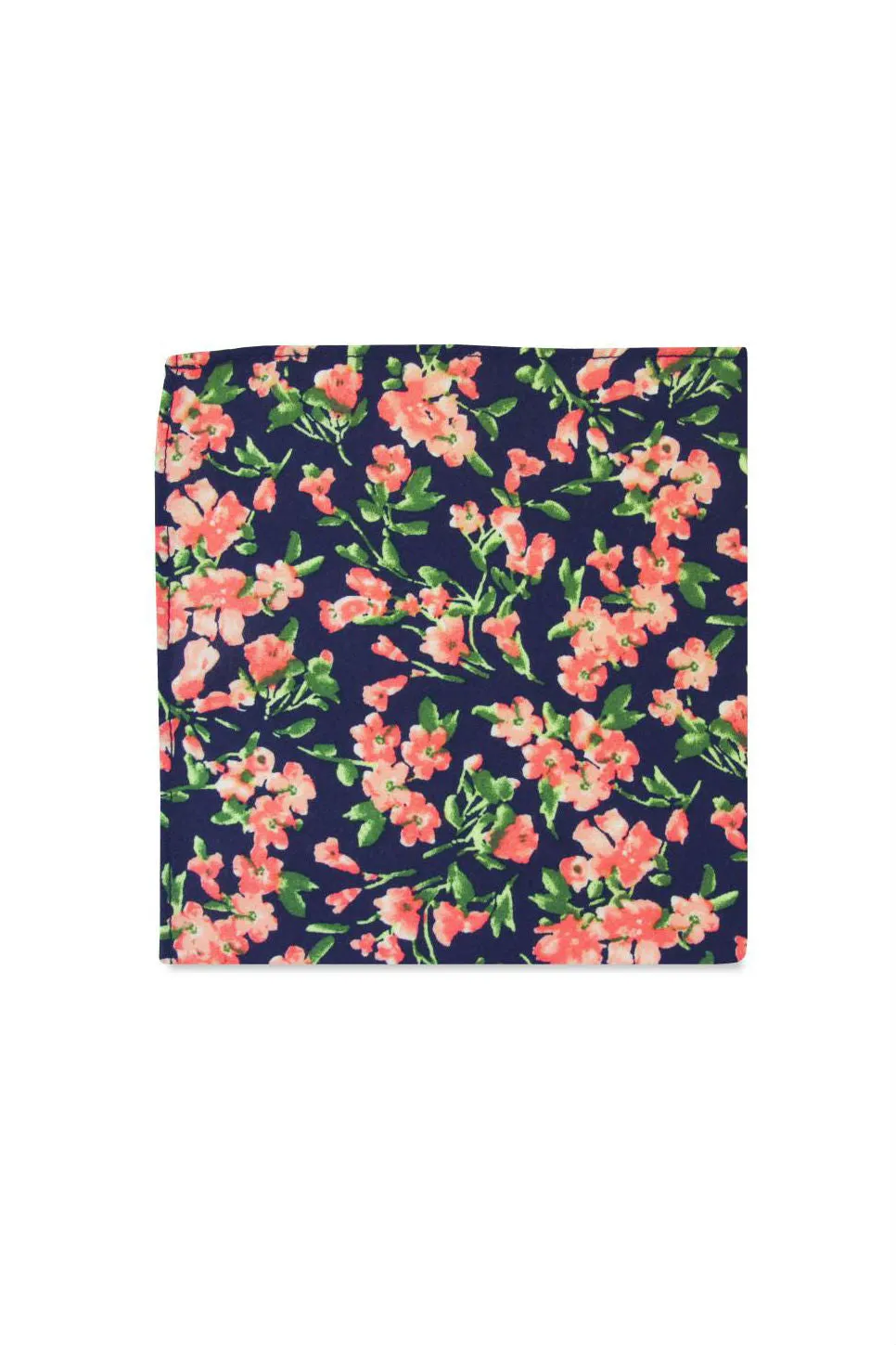 THE WEISS POCKET SQUARE Navy Pink Floral sold by REVOLVR Menswear