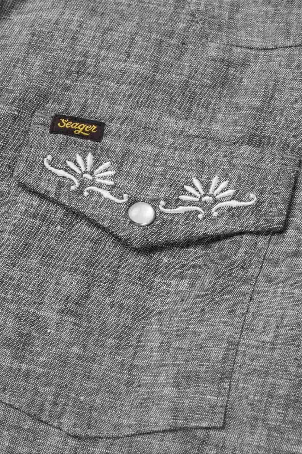 REAGAN PEARL SNAP HEMP Washed Black sold by REVOLVR Menswear product image thumbnail 3