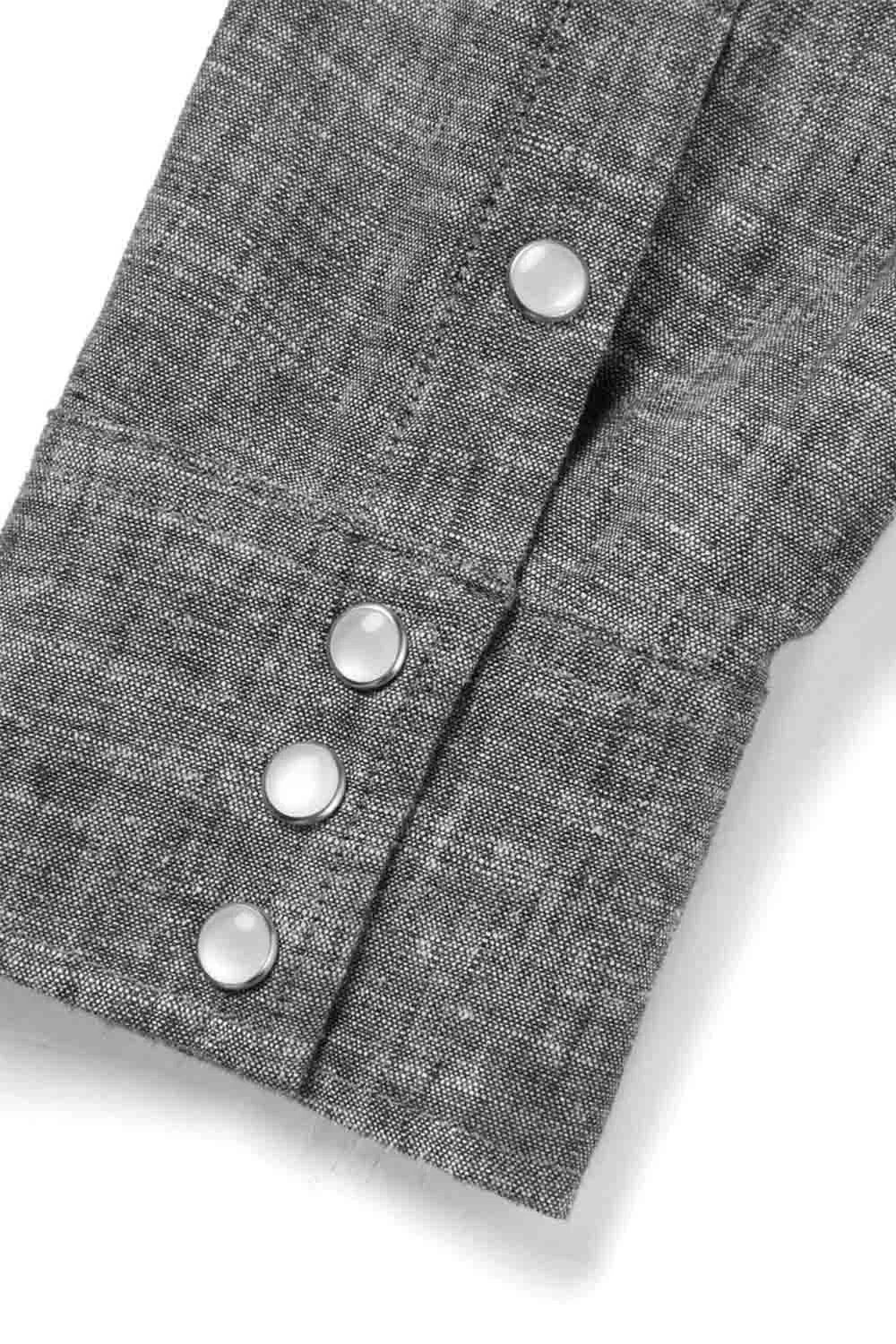 REAGAN PEARL SNAP HEMP Washed Black sold by REVOLVR Menswear product image thumbnail 4