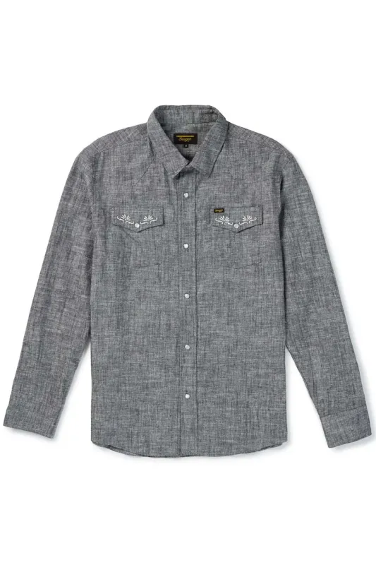 REAGAN PEARL SNAP HEMP Washed Black sold by REVOLVR Menswear