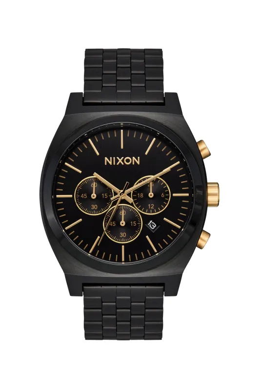TIME TELLER CHRONO - BLACK/BLACK/GOLD sold by REVOLVR Menswear