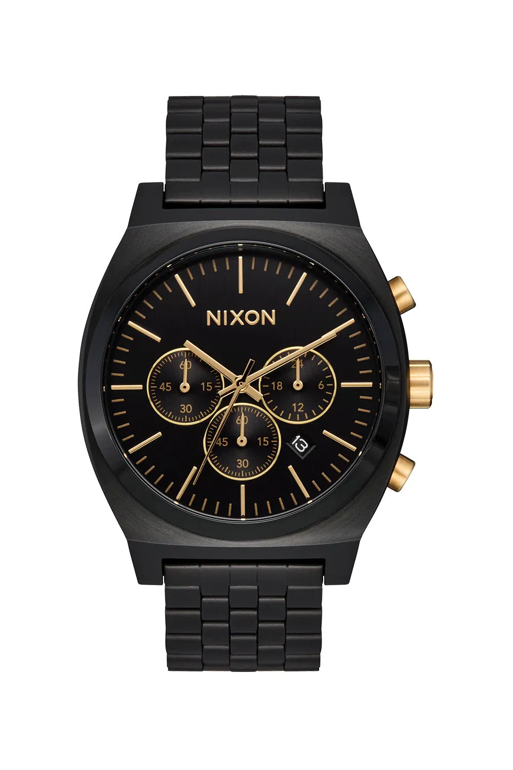 TIME TELLER CHRONO - BLACK/BLACK/GOLD sold by REVOLVR Menswear
