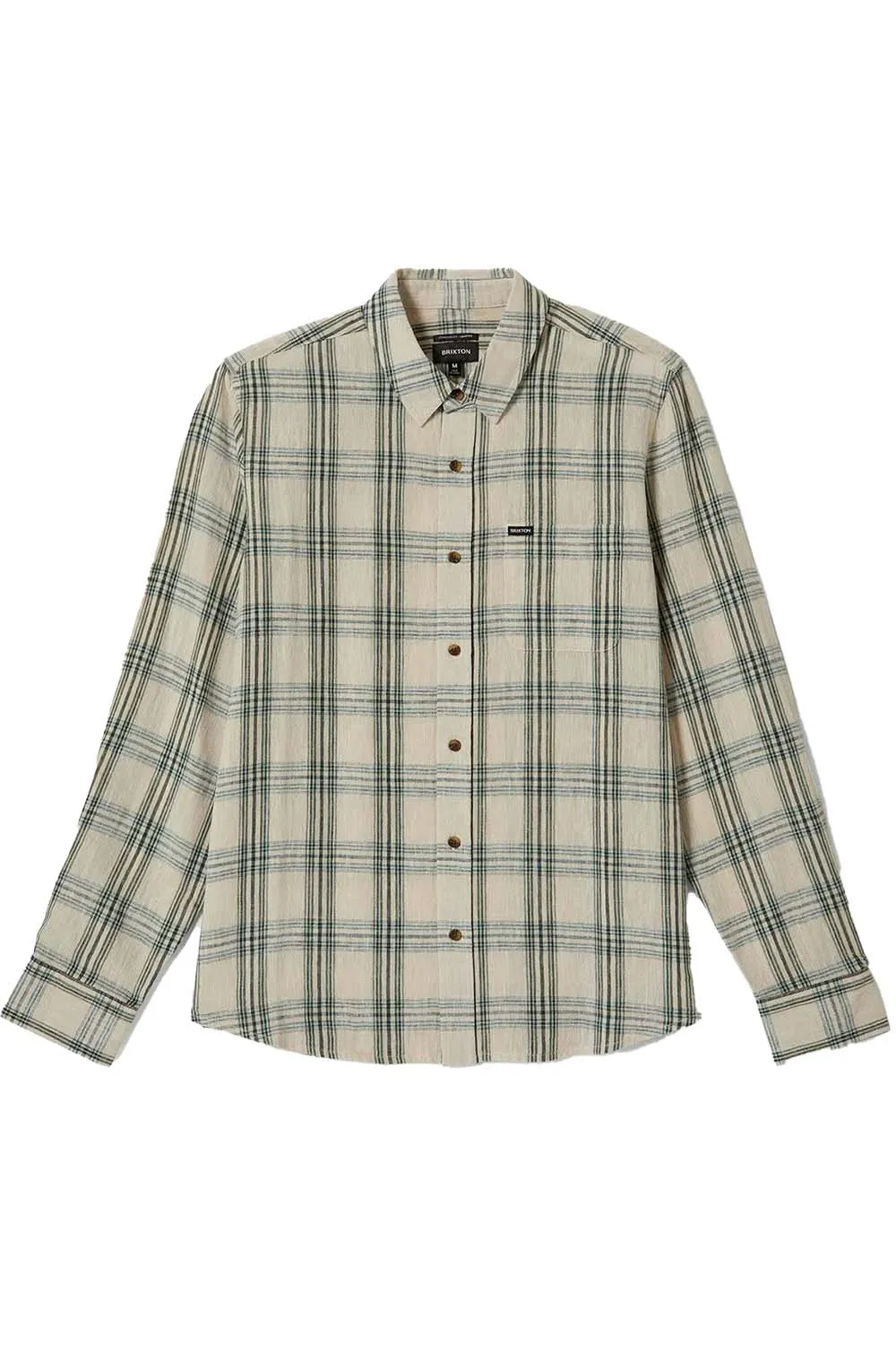CHARTER LINEN BLEND LS Off White/Ivy Green Plaid sold by REVOLVR Menswear