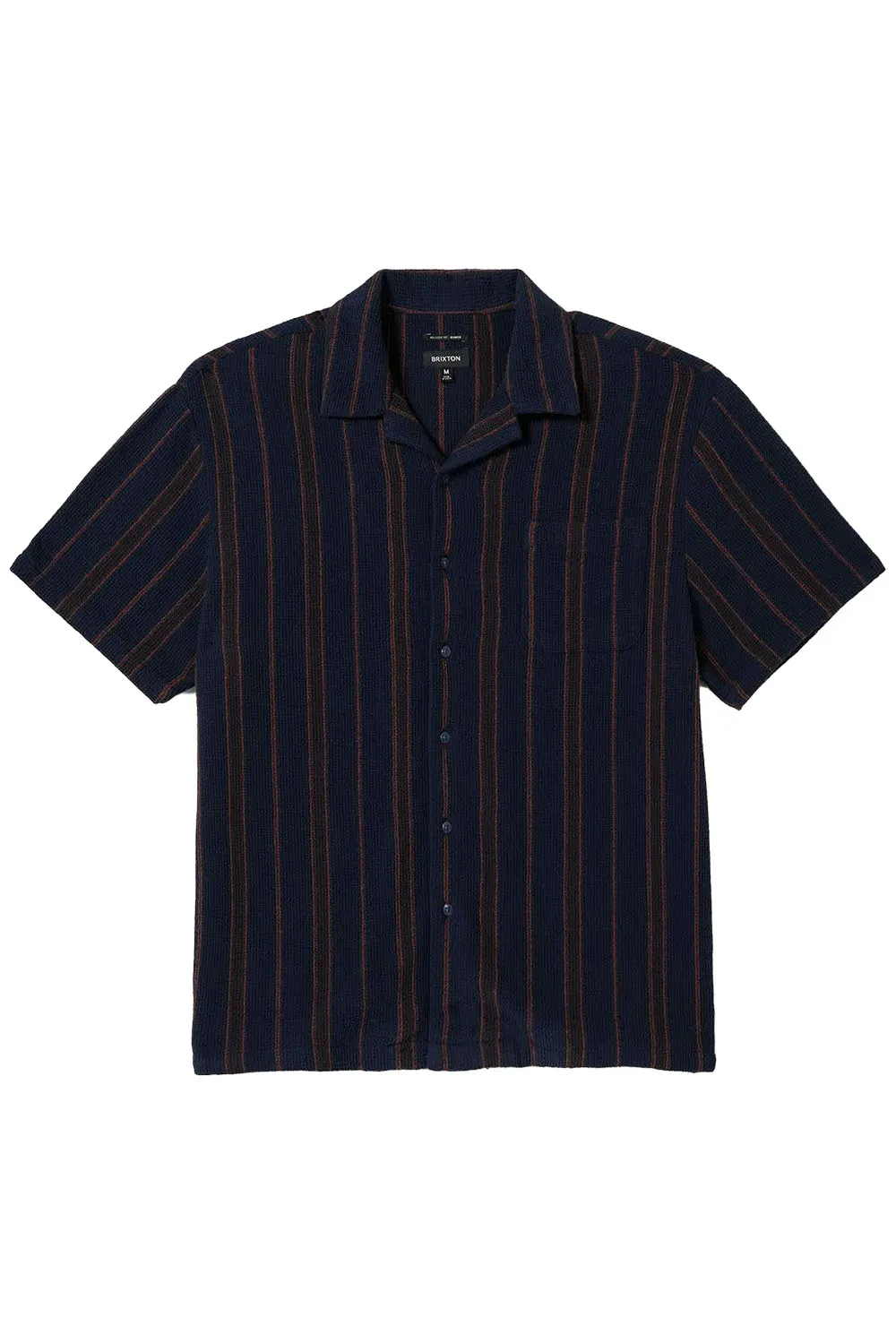 BUNKER WAFFLE STRIPE SS Washed Navy Stripe sold by REVOLVR Menswear