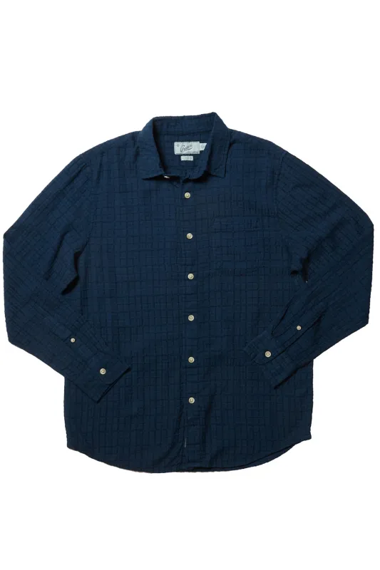 BAMBOO DOBBY LS Blue Wing Teal sold by REVOLVR Menswear