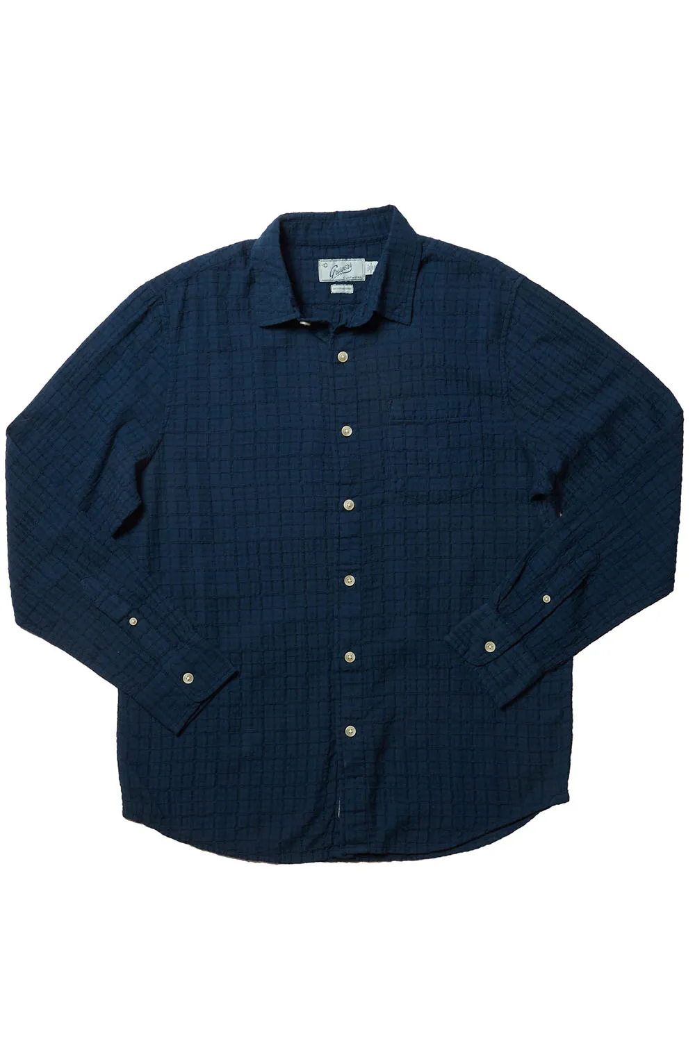 BAMBOO DOBBY LS Blue Wing Teal sold by REVOLVR Menswear