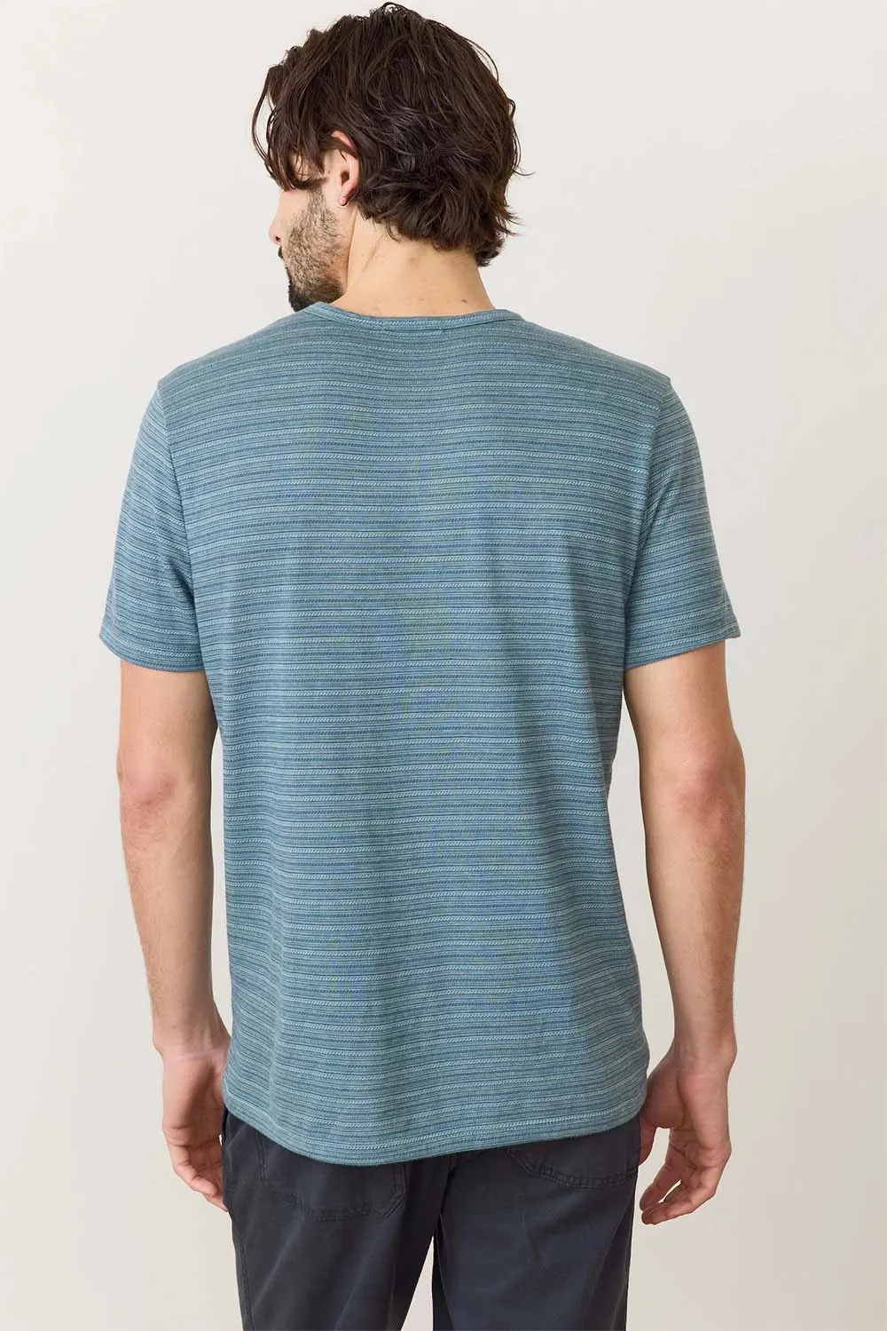 SIGNATURE CREW STRIPE TEE Blue Spruce Multi sold by REVOLVR Menswear product image thumbnail 3
