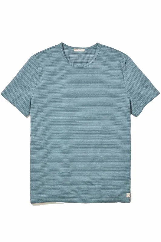 SIGNATURE CREW STRIPE TEE Blue Spruce Multi sold by REVOLVR Menswear