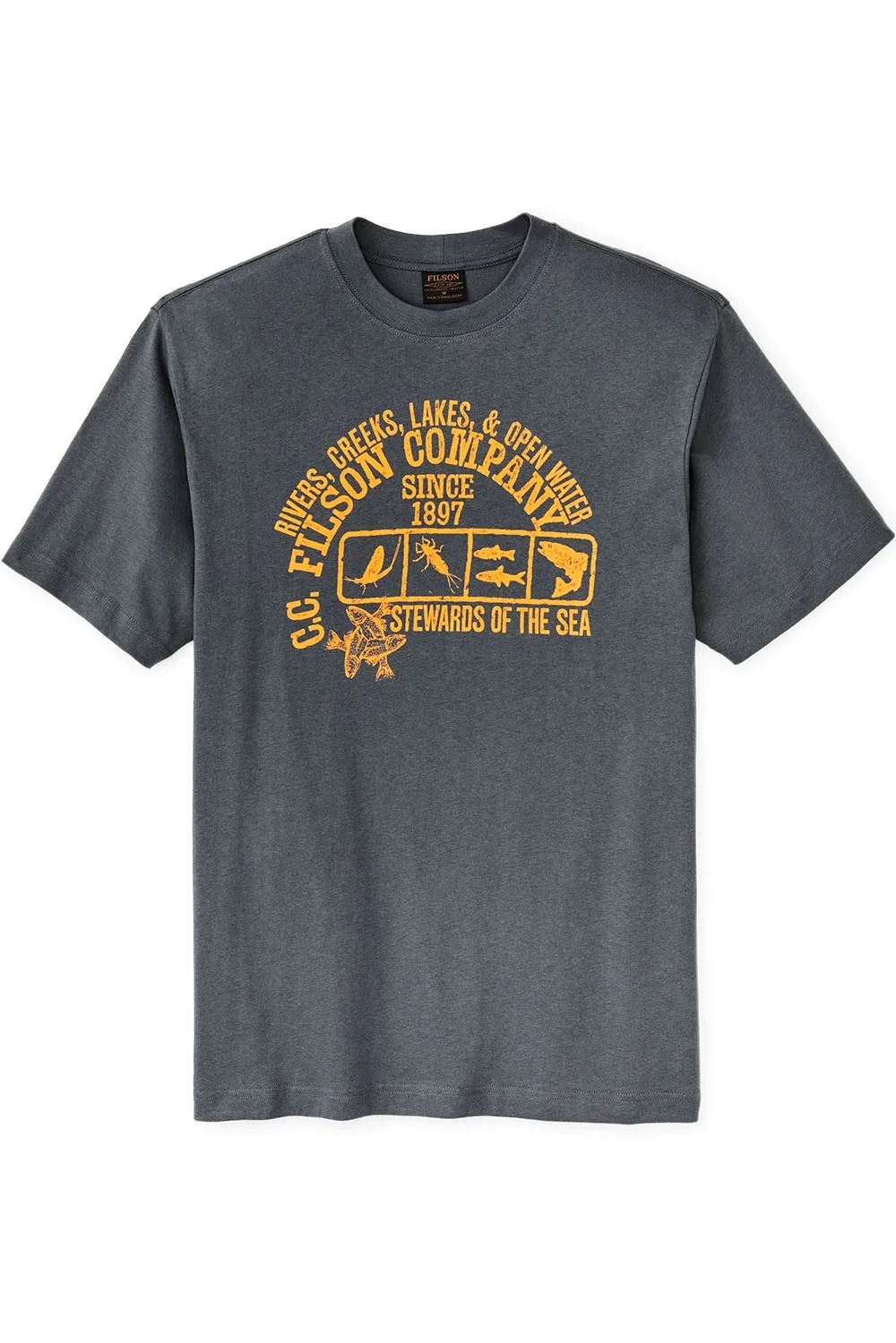 FRONTIER GRAPHIC T-SHIRT Storm Blue Stewards sold by REVOLVR Menswear