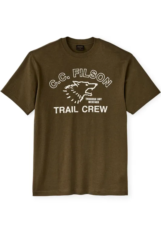 FRONTIER GRAPHIC T-SHIRT Military Olive Trail sold by REVOLVR Menswear