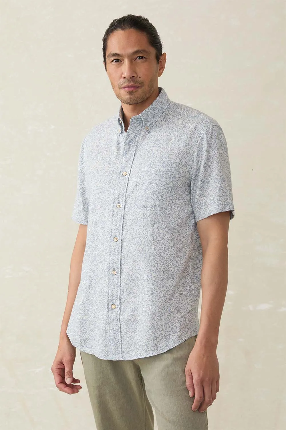 SS BREEZE SHIRT Sky Blue Frond sold by REVOLVR Menswear