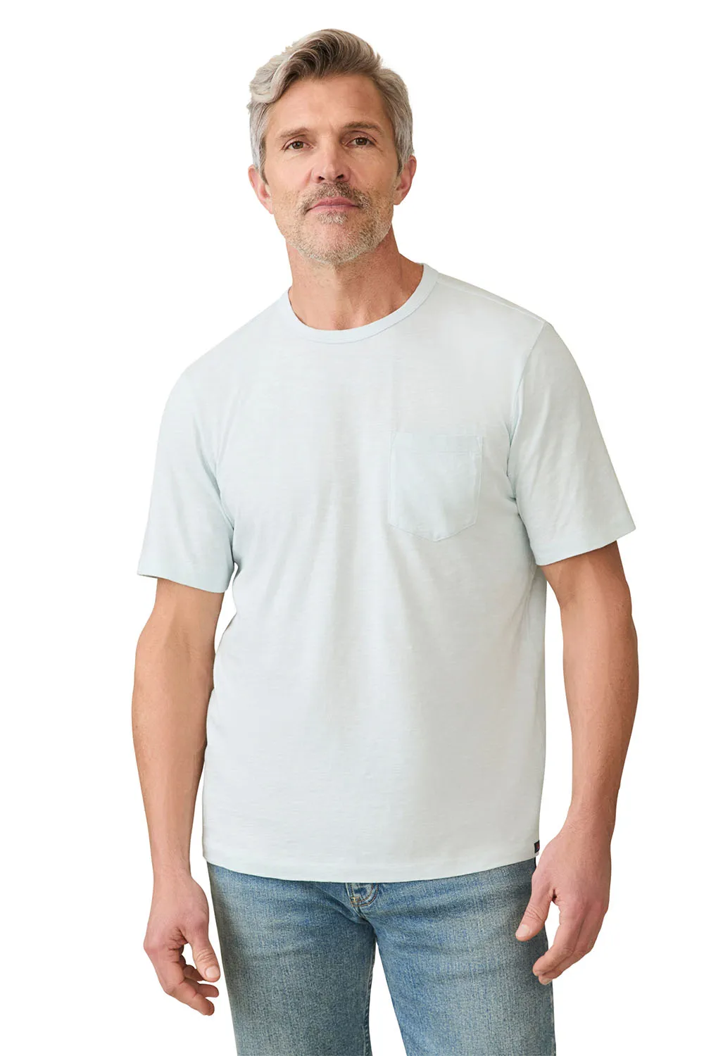 SUNWASHED POCKET TEE Sky sold by REVOLVR Menswear