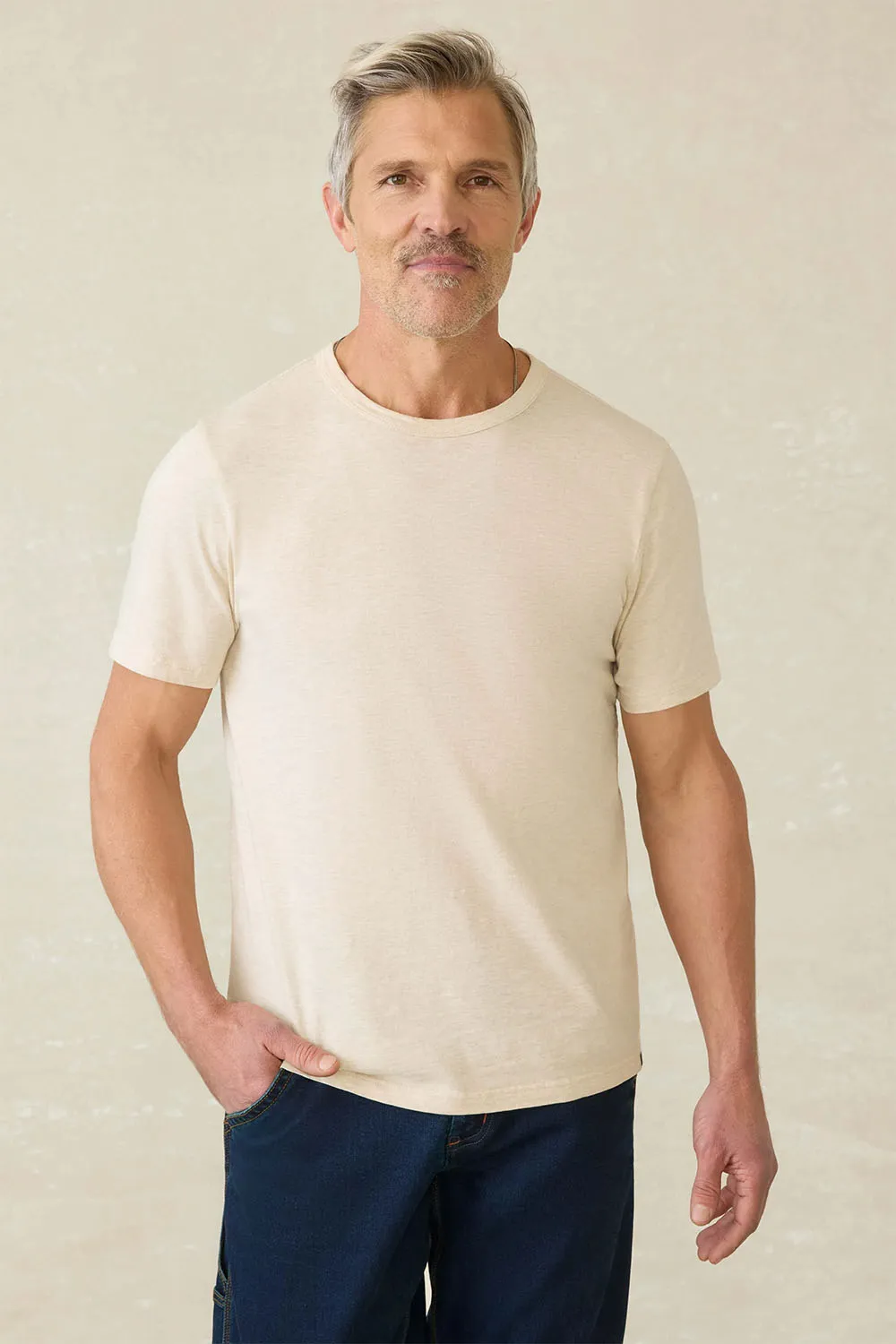 SUNWASHED SS HENLEY Island Dune Heather sold by REVOLVR Menswear