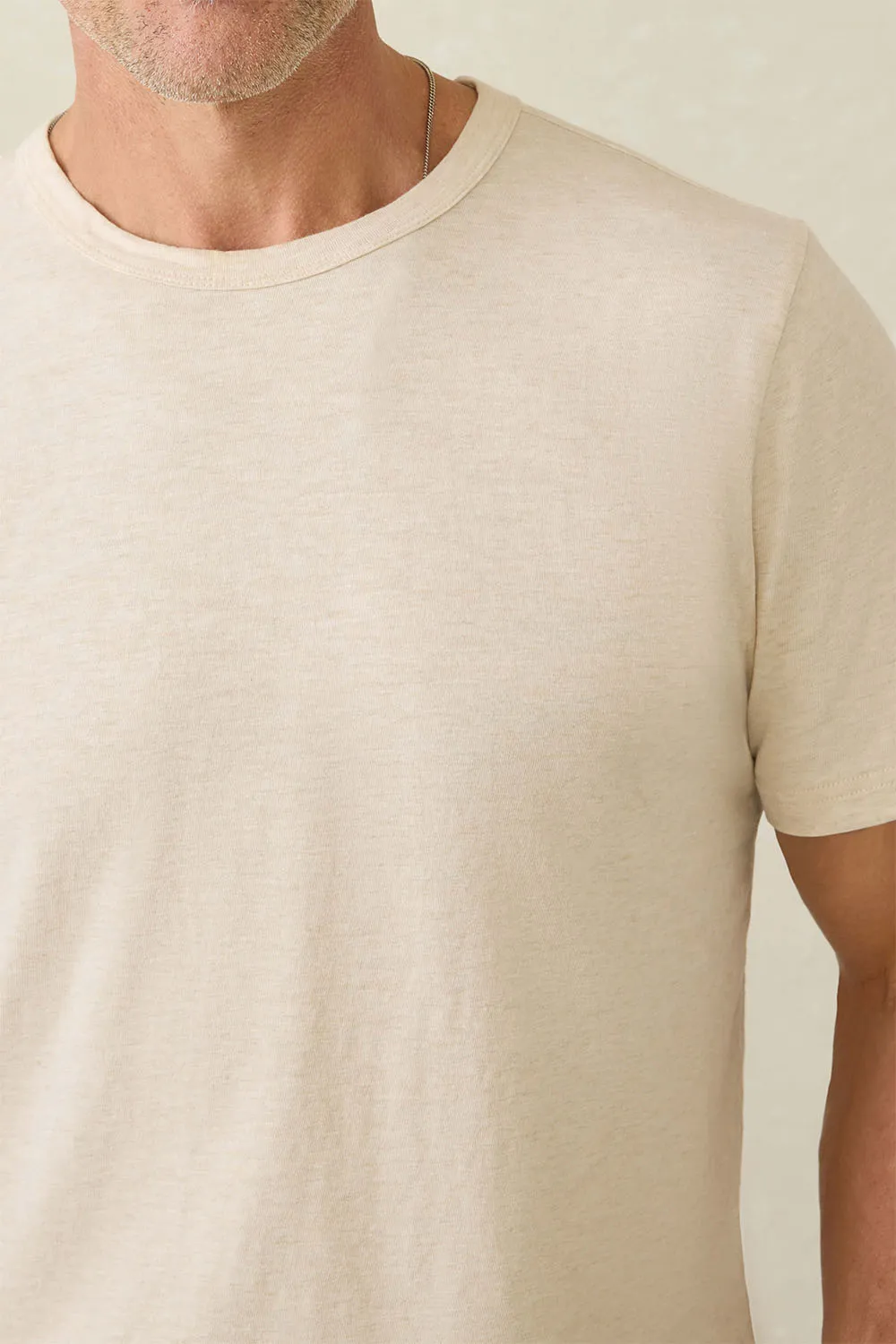 SUNWASHED SS HENLEY Island Dune Heather sold by REVOLVR Menswear product image thumbnail 3