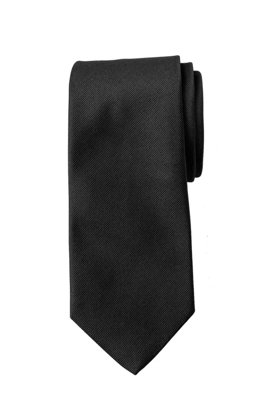 SILK TIE Black Solid sold by REVOLVR Menswear