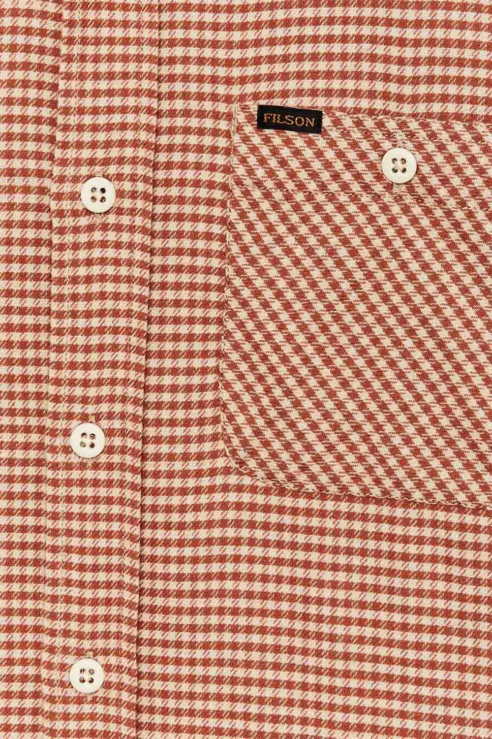 RANGELAND FLANNEL SHIRT Salmon/Oat Houndstooth sold by REVOLVR Menswear product image thumbnail 3