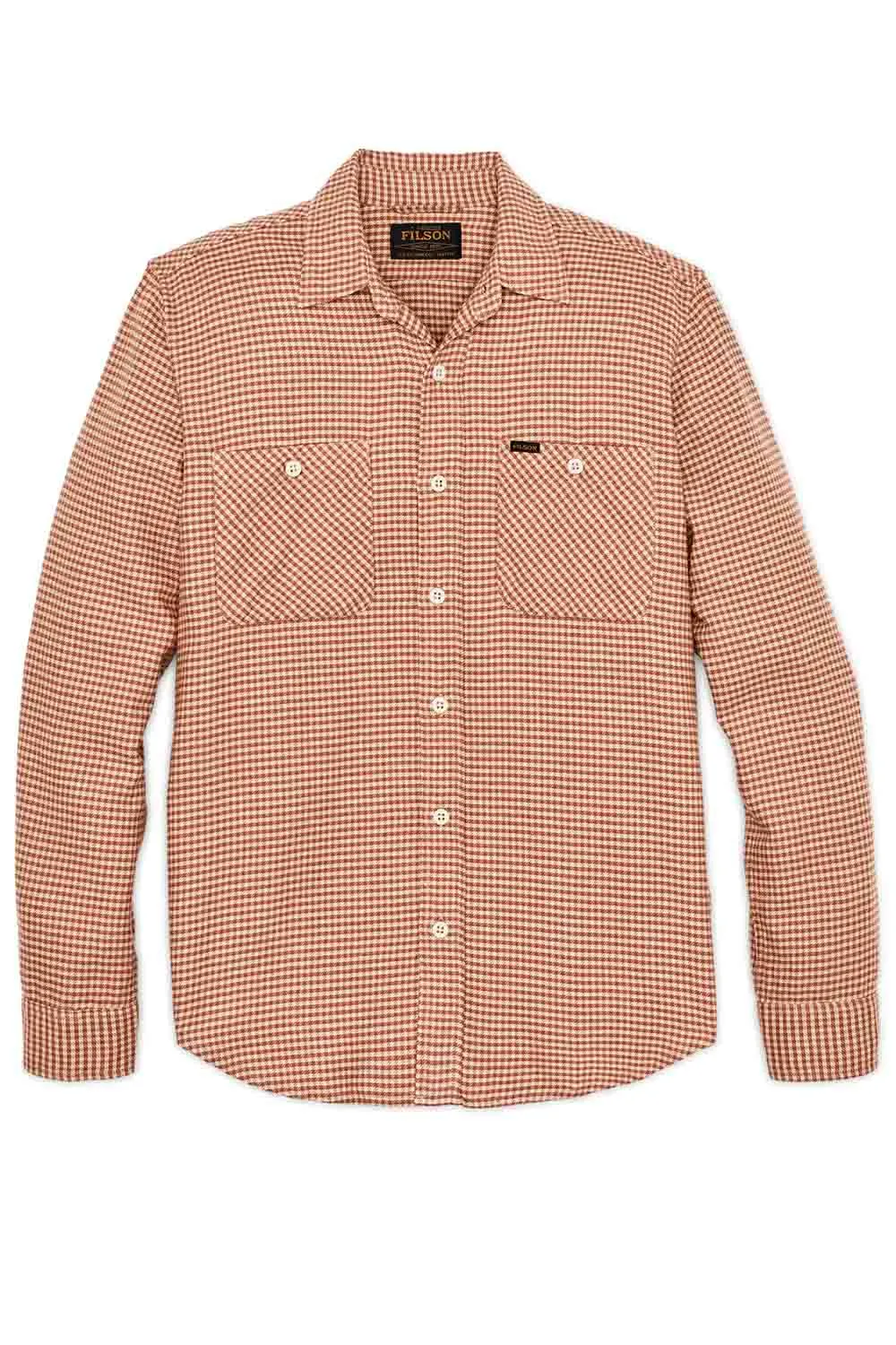 RANGELAND FLANNEL SHIRT Salmon/Oat Houndstooth sold by REVOLVR Menswear
