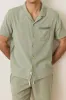 EMBROIDERED RESORT SHIRT Shadow sold by REVOLVR Menswear
