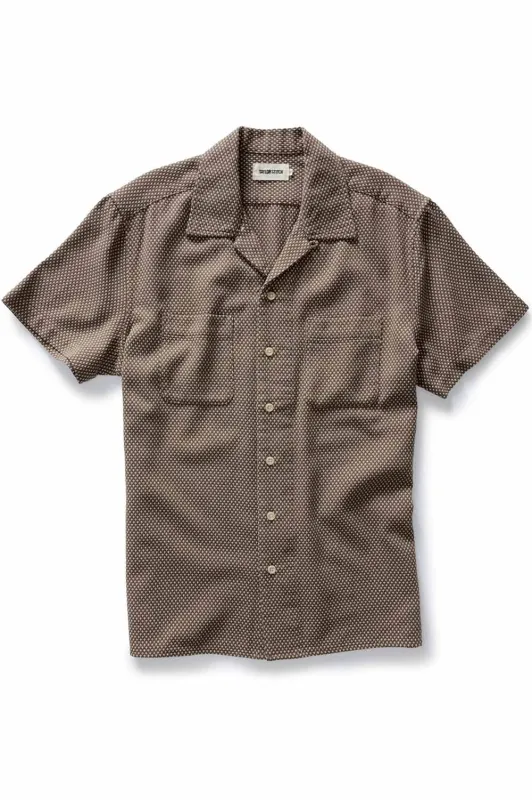 THE CONRAD SHIRT Cocoa Dobby sold by REVOLVR Menswear