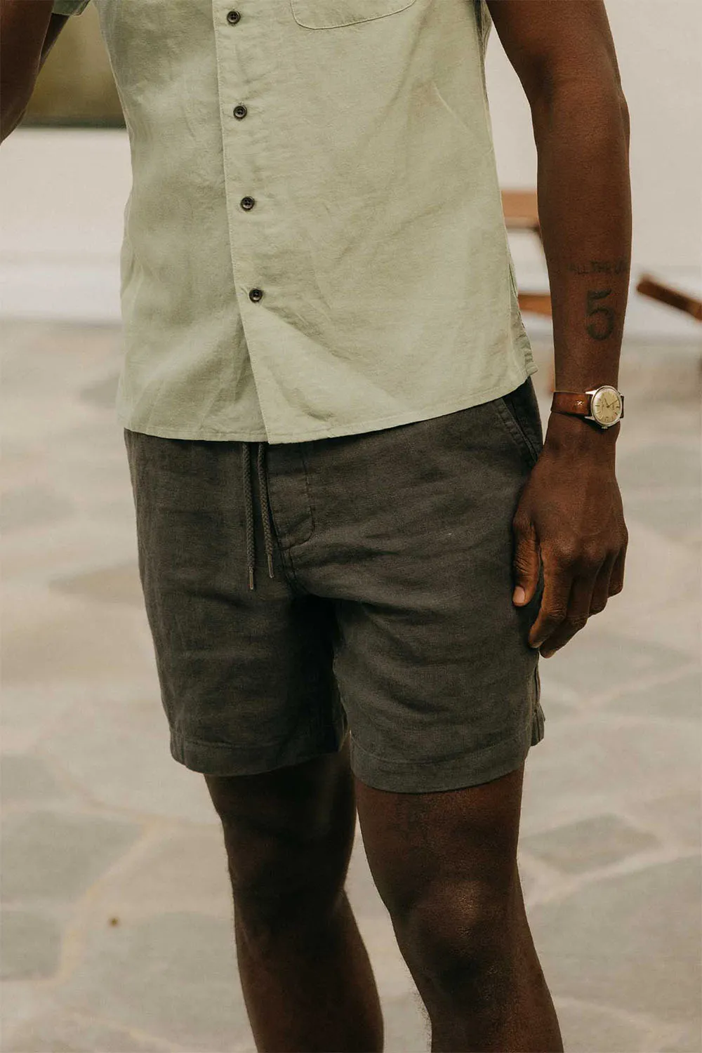 APRES SHORT Faded Black Hemp sold by REVOLVR Menswear product image thumbnail 3