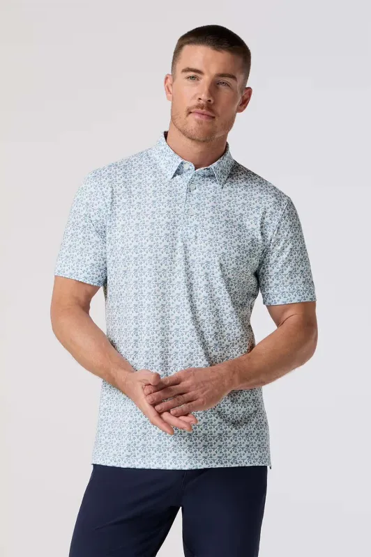 VERSA POLO White Dallas Mosaic sold by REVOLVR Menswear