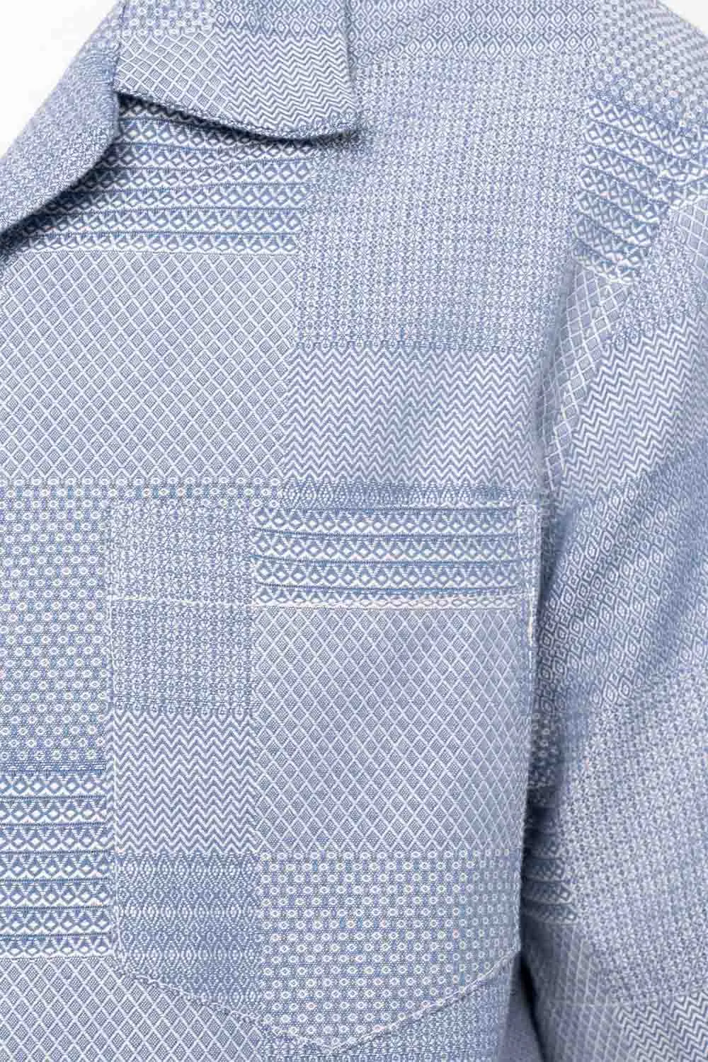 ALOHA SHIRT Dobby Patchwork Pale Blue sold by REVOLVR Menswear product image thumbnail 4