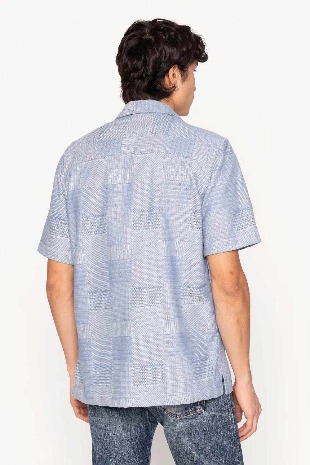 ALOHA SHIRT Dobby Patchwork Pale Blue sold by REVOLVR Menswear product image thumbnail 2
