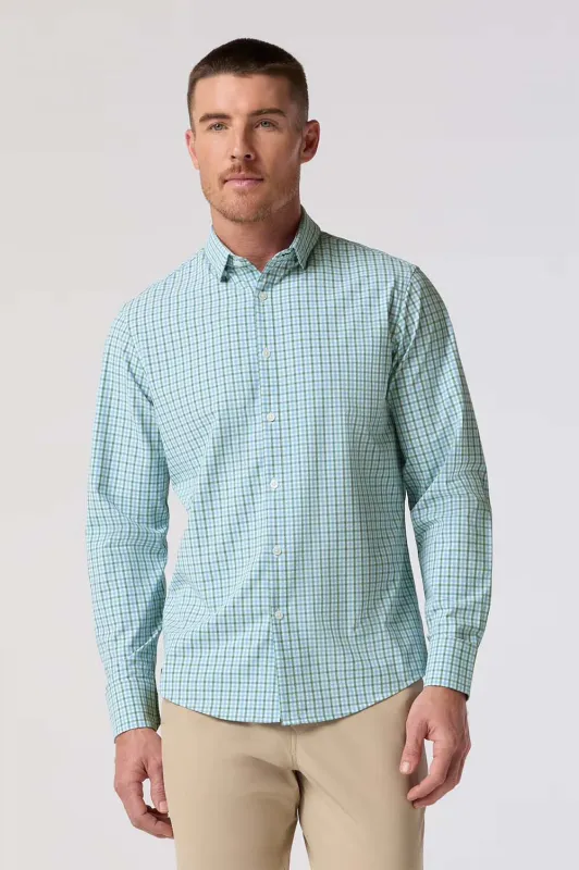 LEEWARD LS Lt Blue Oaklawn Plaid sold by REVOLVR Menswear