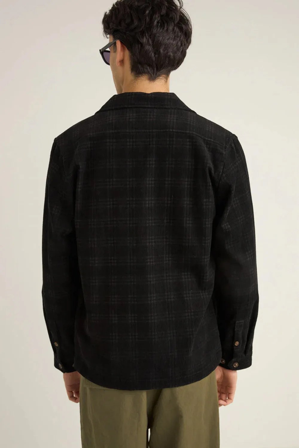 CORD CHECK OVERSHIRT Black sold by REVOLVR Menswear product image thumbnail 3