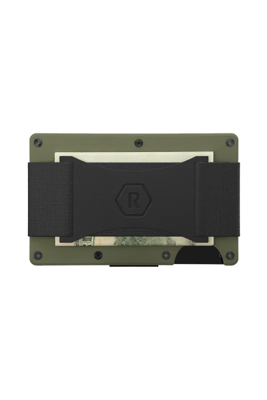 RIDGE WALLET - ALUMINUM - CASH STRAP Matte Olive sold by REVOLVR Menswear