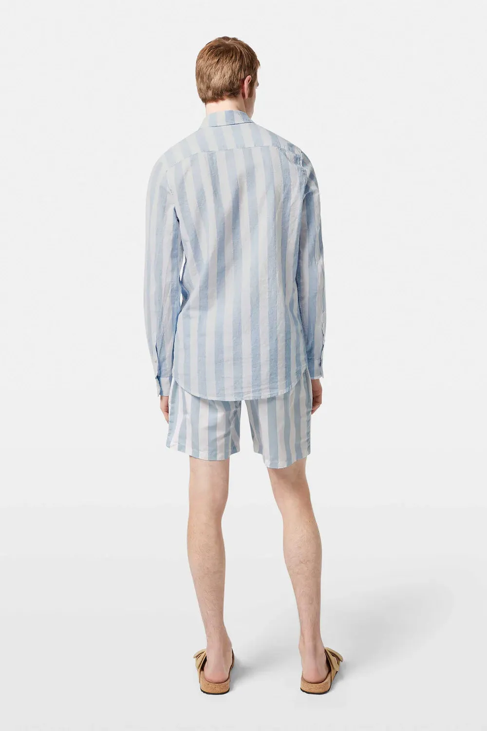 YARN DYED STRIPE SHIRT Sky Blue Stripe sold by REVOLVR Menswear product image thumbnail 4