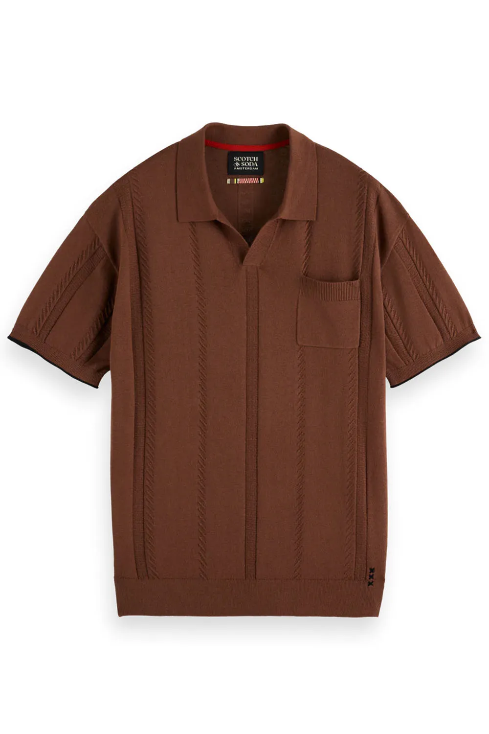 RELAXED FIT KNIT POLO Cold Brew sold by REVOLVR Menswear