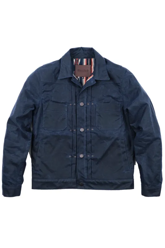 WAXED RIDERS JACKET Navy sold by REVOLVR Menswear