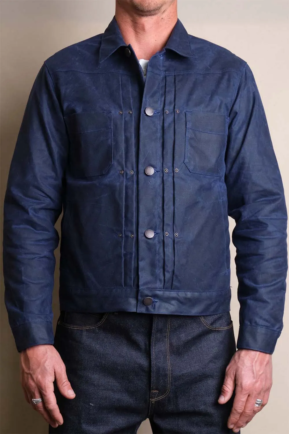 WAXED RIDERS JACKET Navy sold by REVOLVR Menswear product image thumbnail 2