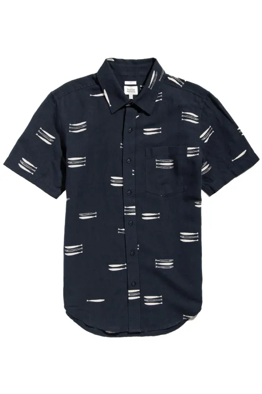 HARBOR SLIM SHIRT Navy Pacific Herring sold by REVOLVR Menswear