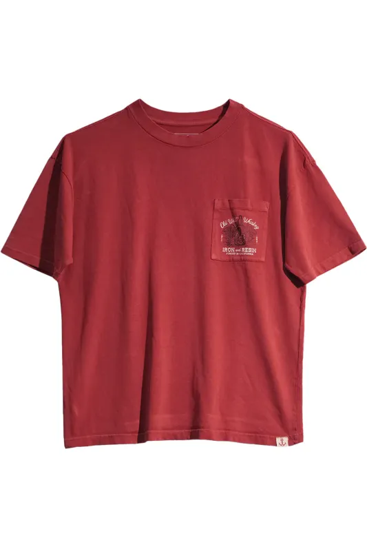 OLD WHISKEY POCKET TEE Marsala sold by REVOLVR Menswear