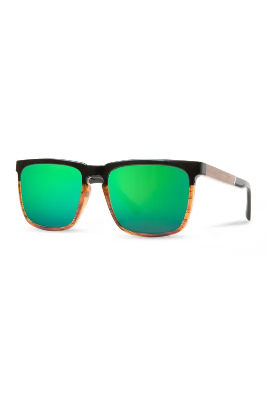 RIDGE - BLACK TORTOISE/WALNUT HD+ POLAR GREEN FLASH made by REVOLVR Menswear