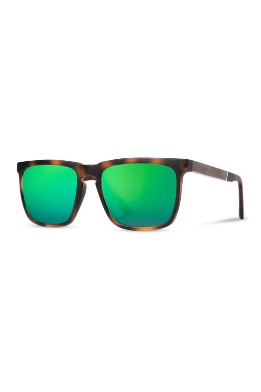 RIDGE - MATTE TORT/WALNUT HD+ POLAR GREEN FLASH made by REVOLVR Menswear