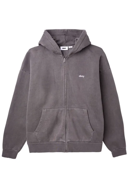 LOWERCASE PIGMENT ZIP HOOD Digital Black sold by REVOLVR Menswear