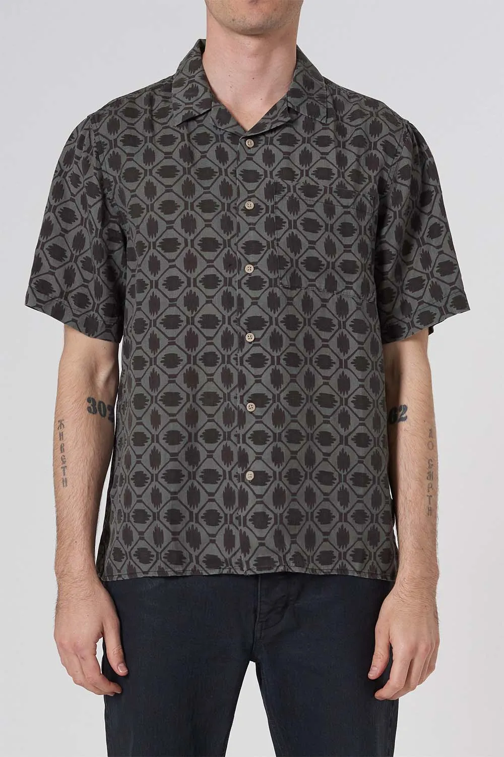 CURTIS SS IKAT Dark Pine sold by REVOLVR Menswear product image thumbnail 2
