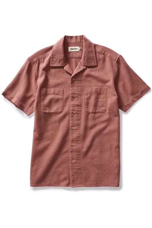 THE CONRAD SHIRT Fired Brick Dobby sold by REVOLVR Menswear