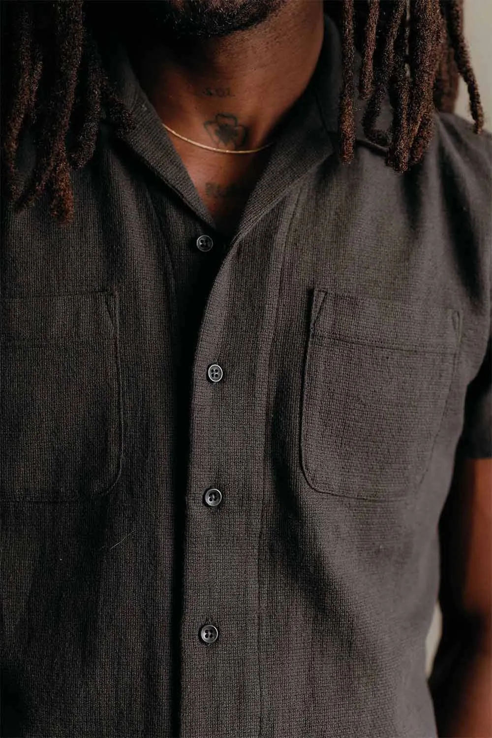 THE CONRAD SHIRT Faded Black Linen sold by REVOLVR Menswear product image thumbnail 3