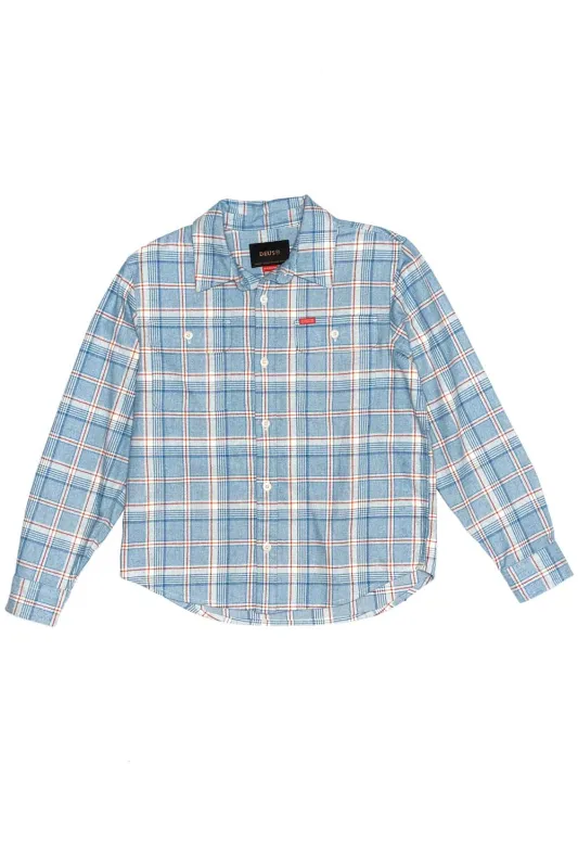 VACAY CHECK SHIRT Sky Blue sold by REVOLVR Menswear