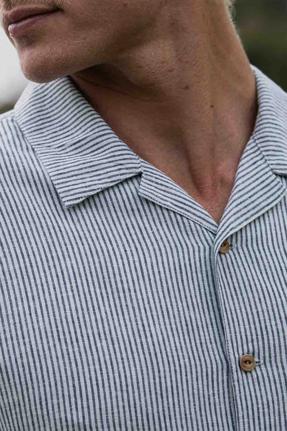 HEMP STRIPE SHIRT White Multi sold by REVOLVR Menswear product image thumbnail 3