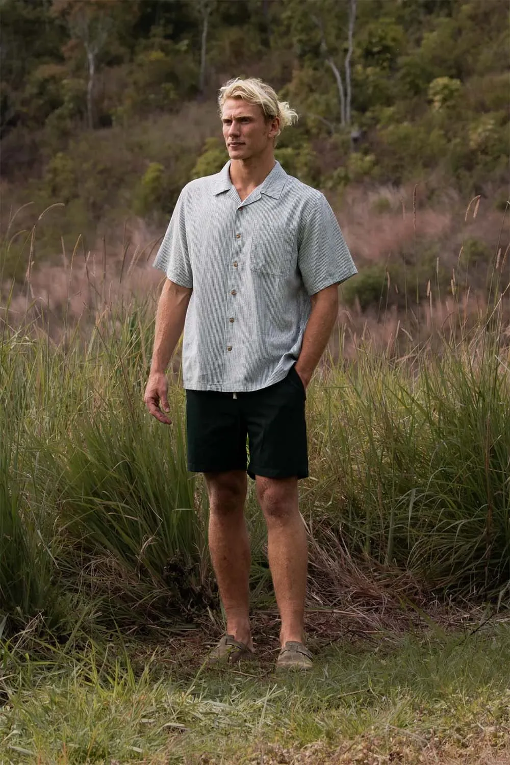 HEMP STRIPE SHIRT White Multi sold by REVOLVR Menswear