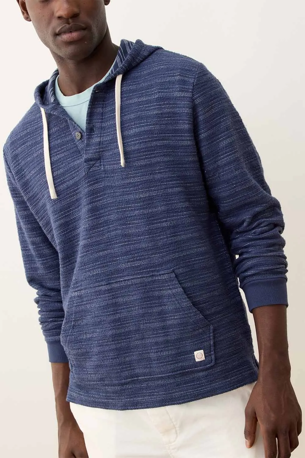 PORTOLA BEACH HOODIE Navy/Natural Stripe sold by REVOLVR Menswear product image thumbnail 3
